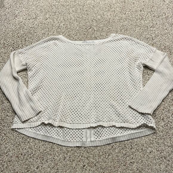 Prana Sweaters - Prana Parker White Organic Cotton Open Knit Sweater Sz L Casual Outdoor Summer